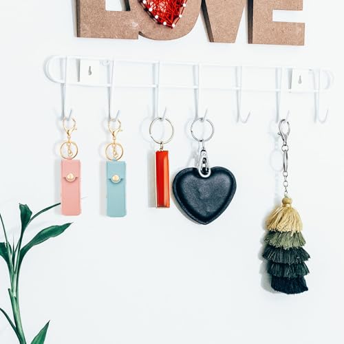 Aswewamt 4 Pcs Lipstick Holder Keychain PU Leather Chapstick Case Keychain Lip Balm Portable Sleeve Organizer Holder