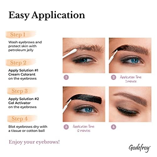 Godefroy Fast Acting Temporary Brow Color, Medium Brown – 3 Applications