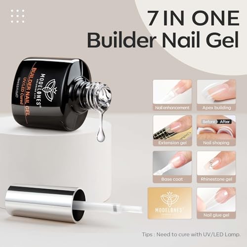 Modelones 7-In-1 Builder Nail Gel - Clear LED Cured