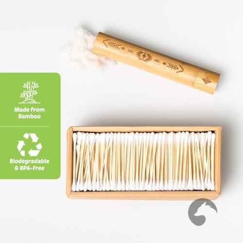 Precision Tip Cotton Swabs 500 Count | Organic & Biodegradable Pointed Cotton Buds | 100% Eco-Friendly & Natural | Perfect for Nails & Makeup, Fine Cleaning, Arts & Crafts