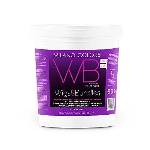 WB-Wigs and Bundles Bleach Powder ? Dust Free Blue Lightening Powder. Hair Bleaching Powder for Highlights, Balayage and Hair Lightening-Lifts up to 9 levels-PLEX- Technology 500 gr-17 oz