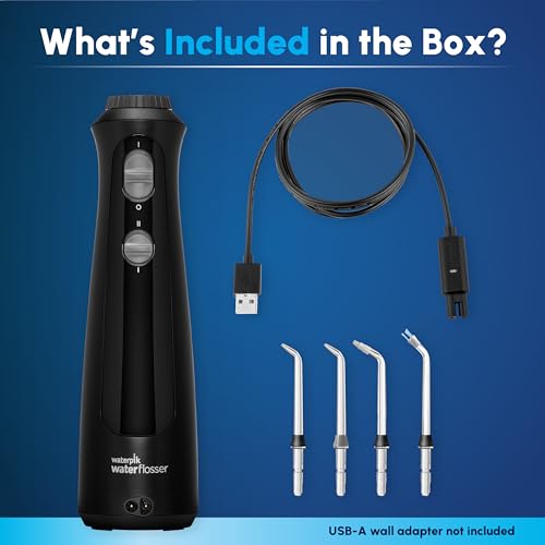 Waterpik Cordless Pearl Portable Water Flosser Black - Rechargeable, ADA Approved