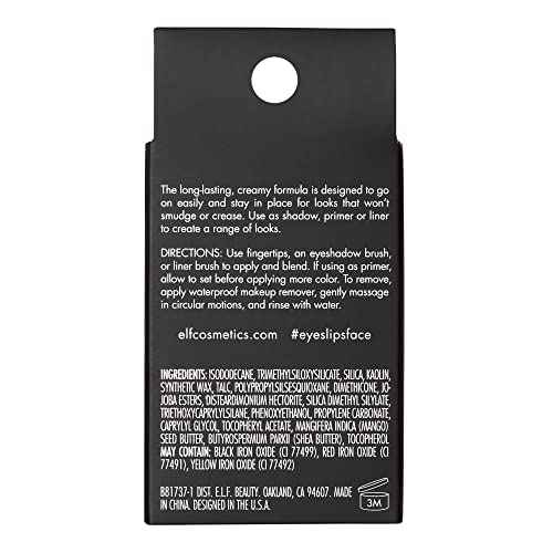 e.l.f. No Budge Cream Eyeshadow, 3-in-1 Eyeshadow, Primer & Liner With Crease-Resistant Color & Stay-Put Power, Vegan & Cruelty-Free, Sand Dune