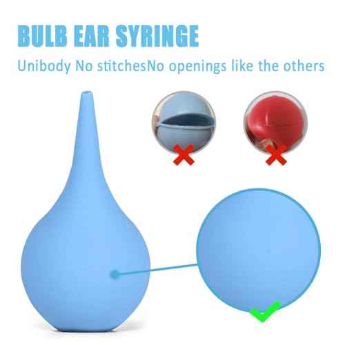 3 Pack Hand Bulb Ear Syringes, Soft Reusable Rubber Suction Ear Bulb Syringe Ball, Baby Ear Cleaning Bulb, Ear Washing Squeeze Bulb for Kids, Adults, Pet (3 Sizes)