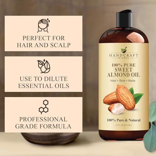 Handcraft Blends Sweet Almond Oil 16 Fl Oz | Pure Carrier Oil