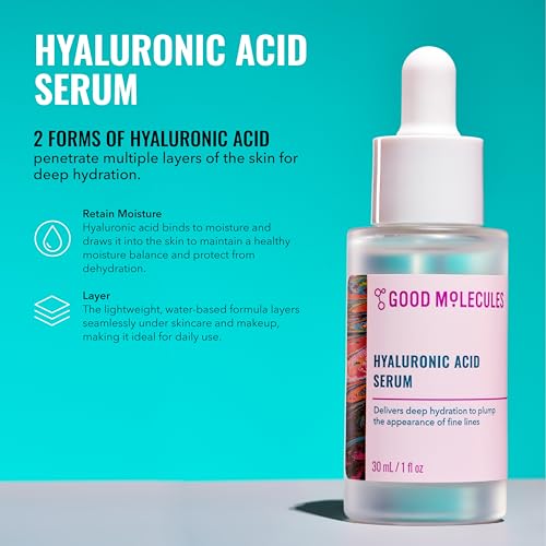 Good Molecules Hyaluronic Acid Serum and Sakura Essence Duo, Hydrating Skincare Set, 30ml Serum with 100ml Boosting Essence, All Skin Types