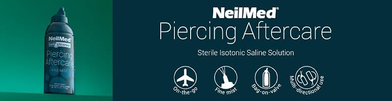 NeilMed NeilCleanse Piercing Aftercare Fine Mist 6.3oz - Sterile, Preservative-Free