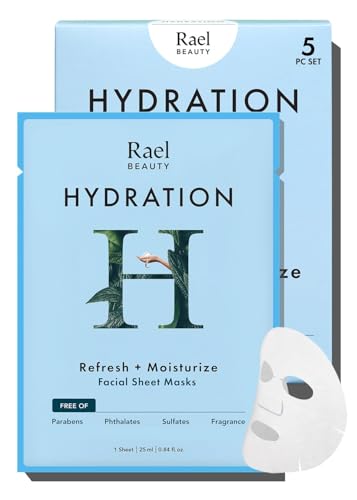 Rael Hydrating Facial Masks - Soothing & Deep Moisture Skin Care, Daily Use