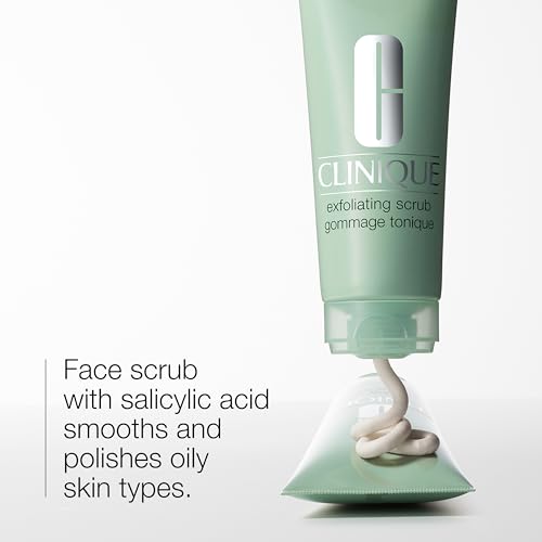 Clinique Exfoliating Face Scrub With Salicylic Acid For Oily Skin Types | Refreshing + Refining, 3.4 Fl Oz