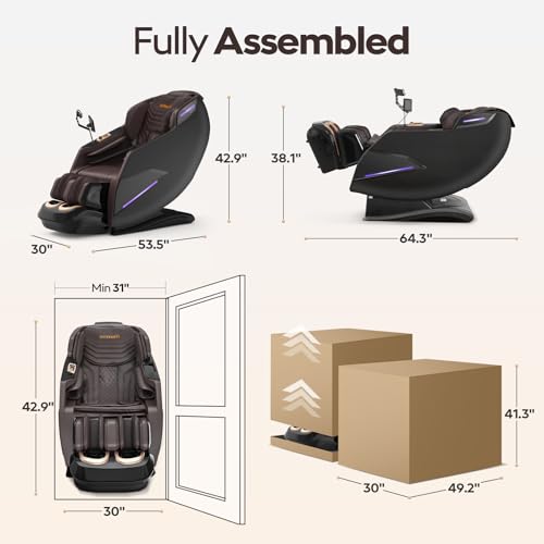 4D Massage Chair Full Body Zero Gravity SL-Track Shiatsu Recliner