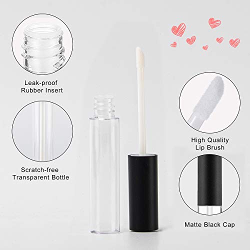 Empty Lip Gloss Tubes 10ml, Set of 10 with Funnels