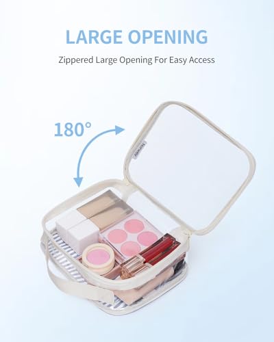 Narwey TSA Approved Clear Toiletry Bag, Waterproof Travel Makeup Organizer