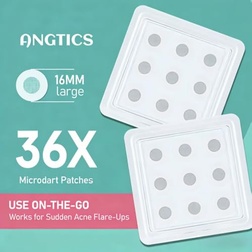 36 Count Pimple Patches Microdart, Zit Patches with Microdart Technology, Salicylic Acid, Sodium Hyaluronate, Centella Extract, Acne Patch for Blemishes, Zits