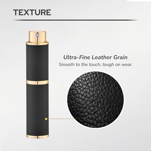 10ml Travel Perfume Atomizer - Refillable Leather-Textured Spray Bottle