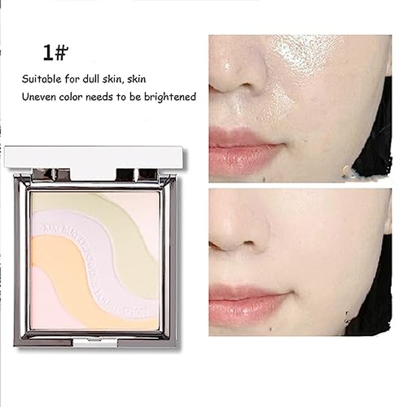 5 Color Pressed Setting Powder,Multi-Colored Pressed Finishing Powder, 5-in-1 Matte Setting Powder Face Makeup, Color Correcting For Even Tone,Reduce Shine, Brighten