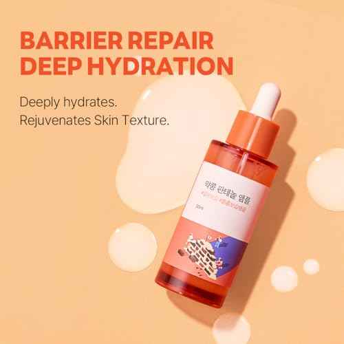 ROUND LAB Soybean Panthenol Ampoule 1.69 Fl Oz, Deep Hydration Serum with Nano Niosome Panthenol, and Ceramides for Skin Barrier Strengthening and Non Sticky Moisture Retention, Korean Skincare