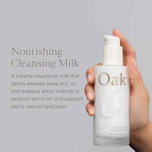 Oak Essentials Nourishing Cleansing Milk | Gentle Makeup Remover Face Wash with Oat Amino Acids, Rice Bran & Rosemary Extract, 5 Oz