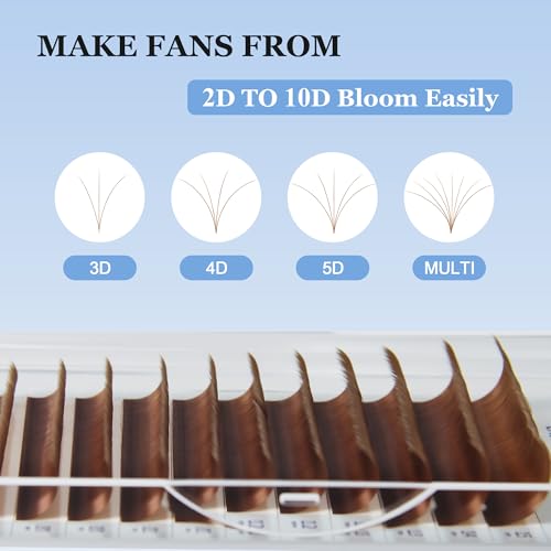 Easy Fan Lash Extensions 0.07D Curl 8-15mm Mix Brown