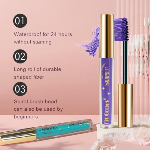 Fiber Lash Mascara - 6 Colors Waterproof Long-Lasting Charming Eye Lash Set for Eyelashes