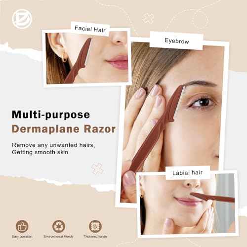 D Dermaplane Razor for Women Face - 6PCS Face Razors for Women - Eyebrow Razor with Precision Cover - Face Shaver for Men - Facial Hair Removal for Men - Neutral