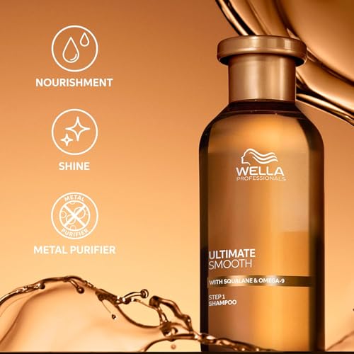 Wella Professionals ULTIMATE SMOOTH Shampoo + Conditioner Bundle Set | Hair Care Treatment for Dry & Frizzy Hair with Squalane & Omega 9 | Various Sizes