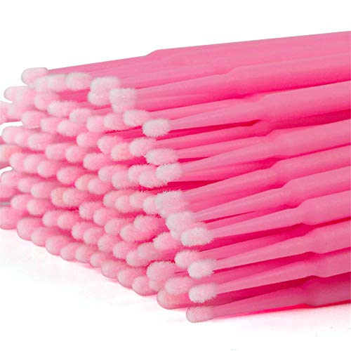 Disposable Micro Cotton Swabs for Lash Extensions - Pink, 400PCS