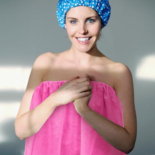 16 Pack Disposable Spa Towel Wraps for Women, Adjustable Non-Woven Bath Robes