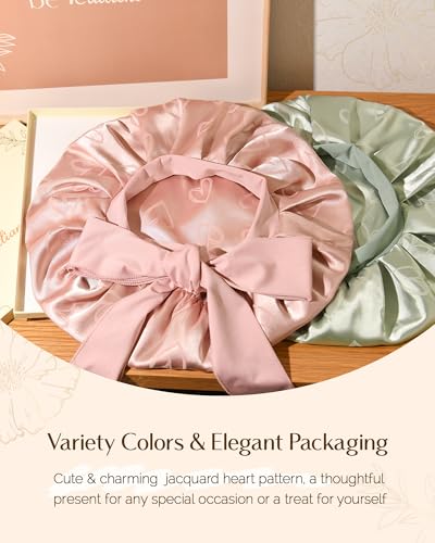 Adjustable Satin Sleep Bonnet with Tie Band for Curly Hair