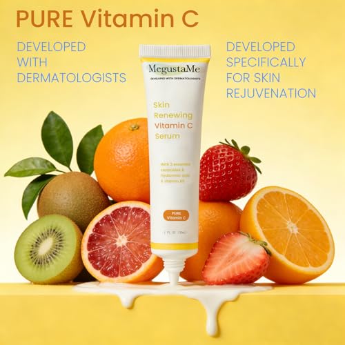 10% Vitamin C Serum for Face - with Hyaluronic Acid, Brightening Facial Serum, Skin Care for Glowing Complexion