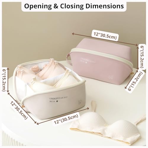 Women's Travel Underwear Organizer Bag XL Beige