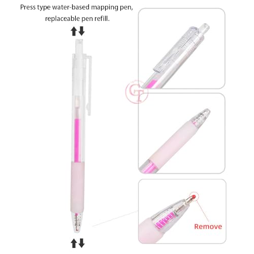 Eyebrow Mapping Pen - Microblading Marker with 4 Refills