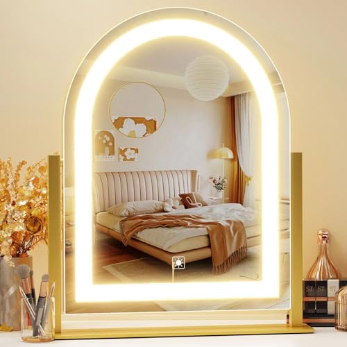 Gvnkvn LED Makeup Mirror 17.2" Arched with 10X Magnification