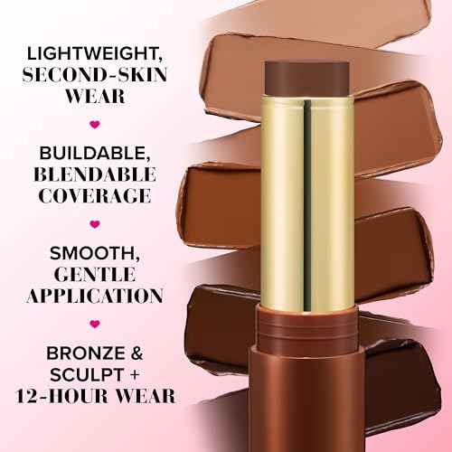 Too Faced Chocolate Soleil Melting Bronzing & Sculpting Stick | Creamy, Multi-Use, Bronzer Stick | Lightweight, Satin-Finish with Buildable Coverage, 0.28 Ounce