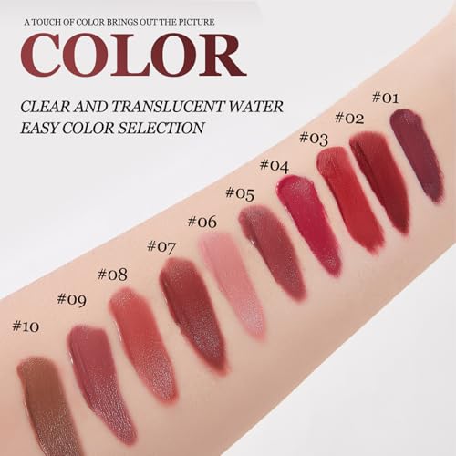 Charm Kiss 10-Piece Matte Liquid Lipstick Set - Waterproof Long Lasting