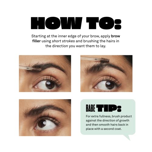 Babe Original Volumizing Eyebrow Filler For Thicker Brows - Tinted Brow Gel with Peptides & Biotin, Smudge Resistant Brow Mascara