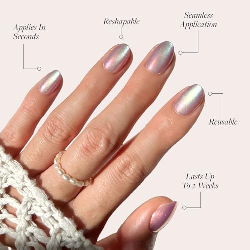 Glamnetic Oyster Press On Nails - Short Oval Pearlescent 30 Kit