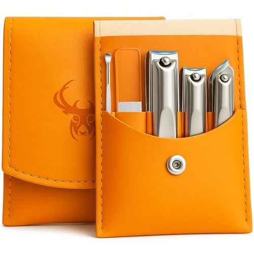 Nail Clippers Set for Men Women ? 5-in-1 Stainless Steel Manicure Set and Nail Care Kit with Fingernail & Toenail Clippers, Portable Manicure Kit for Women, Travel Grooming Kit with Storage Bag