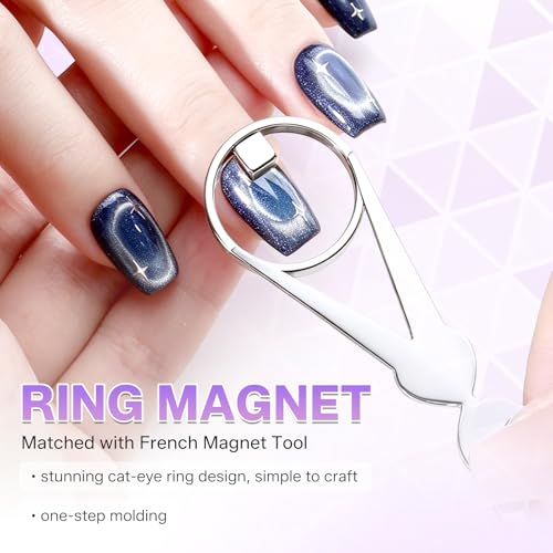 Cat Eye Nail Magnet Set with Storage Case - 8PCS Nail Art Tools for Gel Polish