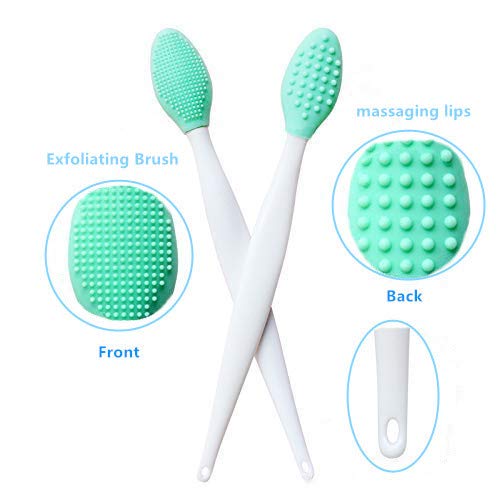3 Pcs Lip Scrub Brush Set - Silicone Exfoliating Lip & Face Cleansers - Lightening