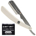 Parker SRW Professional Stainless Steel Barber Razor with 100 Premium Blades ? Replaceable Blade Straight Razor for Precision Grooming, Men¡¯s Shaving & Barbershop Use | Iconic Brand