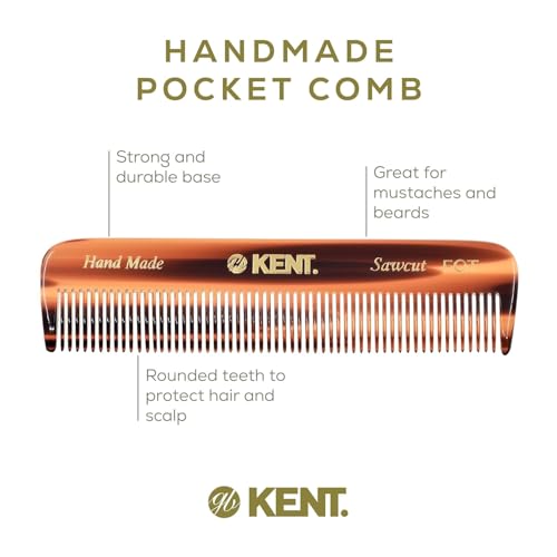 Kent A FOT Fine Tooth Pocket Comb 4.5" - Handmade