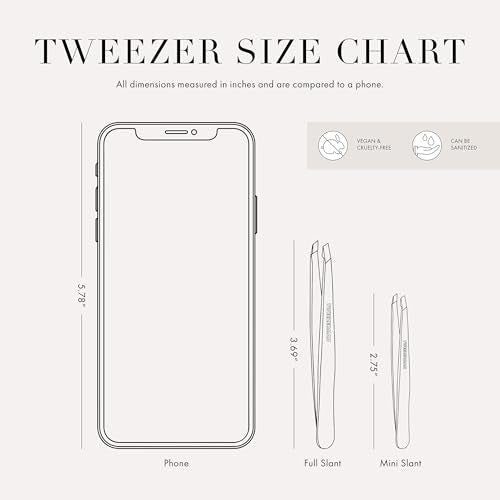 Tweezerman Mini Slant Travel Tweezers for Eyebrows, Travel Tweezers for Eyebrows, Facial Hair (Blooming Lilac)