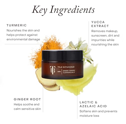 True Botanicals Ginger Turmeric Cleansing Balm - Makeup Remover & Gentle Facial Cleanser, 3.4 fl oz