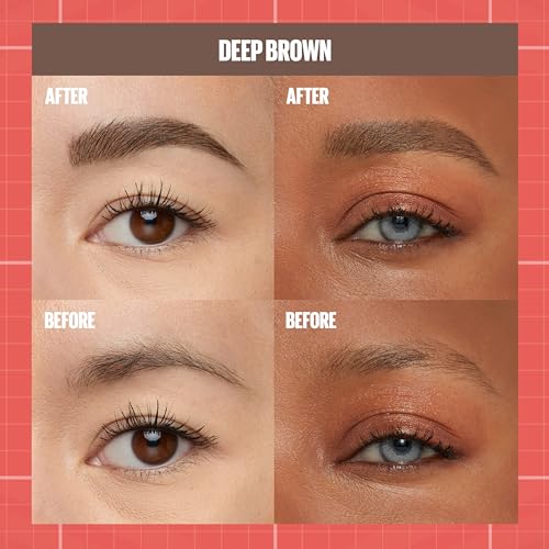 Maybelline Build-A-Brow 2-in-1 Brow Pen & Sealing Gel Deep Brown 1 Count