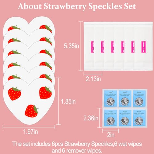 Boko Strawberry Speckles Temporary Tattoos, 6-Pack Waterproof Face Makeup