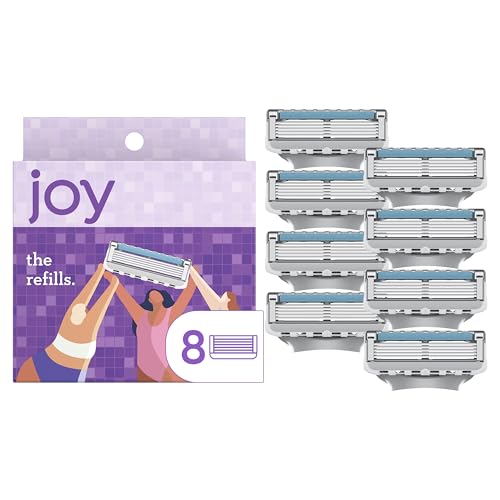 Joy Razor Blade Refills - 8 Count with Lubrastrip for Smooth Shave