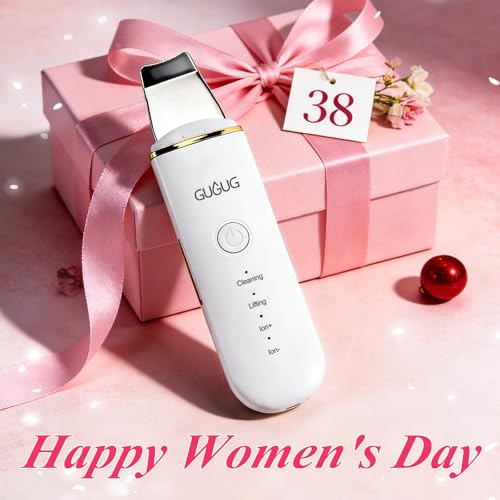 GUGUG Skin Scrubber Face Spatula Skin Spatula Pore Cleaner Blackhead Remover Tools for Facial Deep Cleansing-4 Modes -White