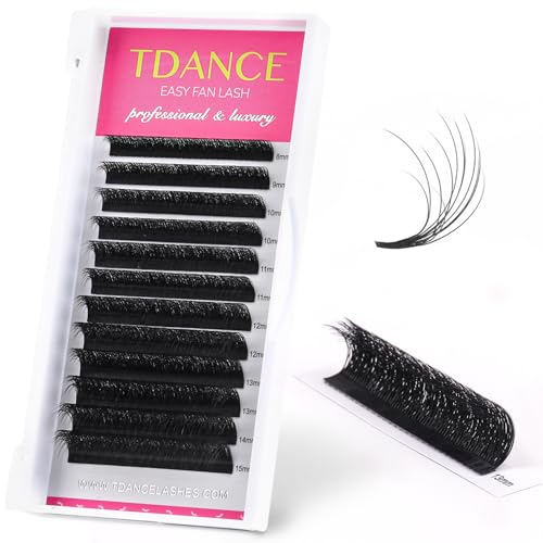 TDANCE Easy Fan Lash Extensions 3D Volume Lash Extensions Easy Fan Lashes Self Fanning Eyelash Extensions(0.07-CC,8-15mm)