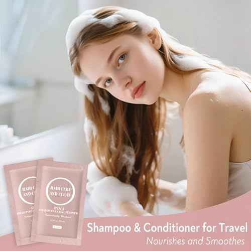 Travel Shampoo & Conditioner, 2 in 1 Shampoo Set Bulk, Mini Size Small Men Women Essential Cleansing Toiletries Amenities for Hotel, Shelter/Homeless/Nursing Home/Charity 0.34 Fl Oz(Pack of 30£©