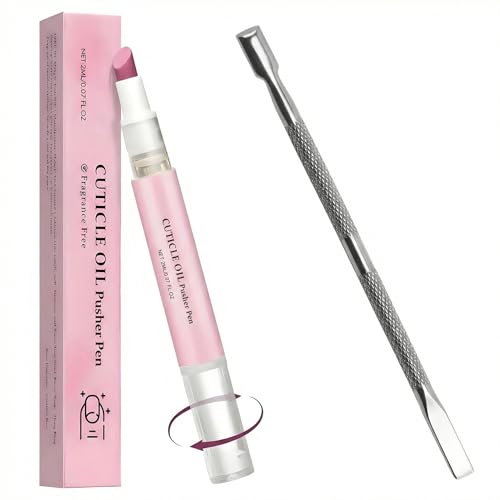2-in-1 Ceramic Cuticle Pusher & Nail Oil Pen for Sensitive Nails